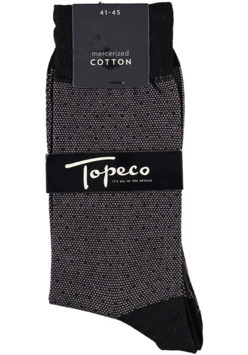 Topeco 3-pack strumpa mönstrad, mercericerad bomull, svart