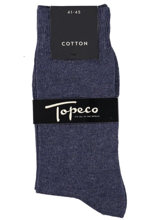 Topeco 3-pack strumpa enfärgad, bomull, blåmelange