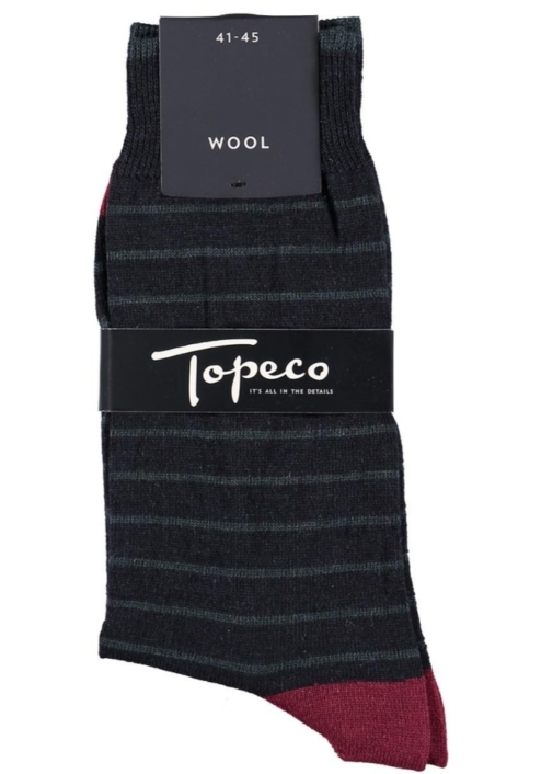 Topeco 3-pack strumpa mönstrad, ull, navyull