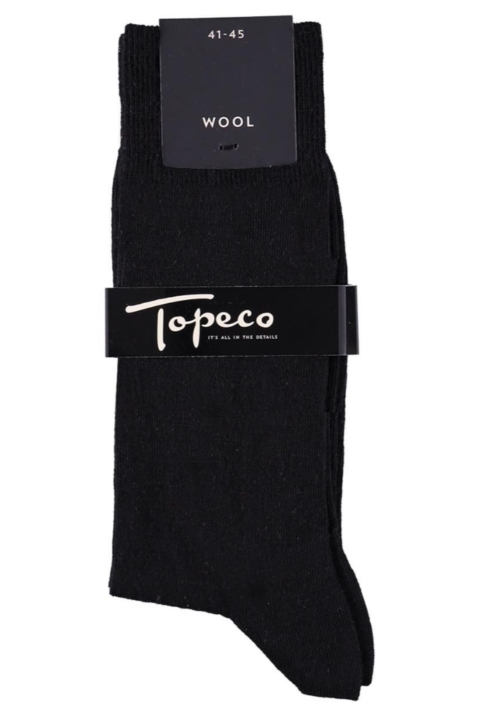 Topeco 3-pack strumpa enfärgad, ull, svart